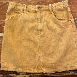 Guess yellow denim mini skirt size M